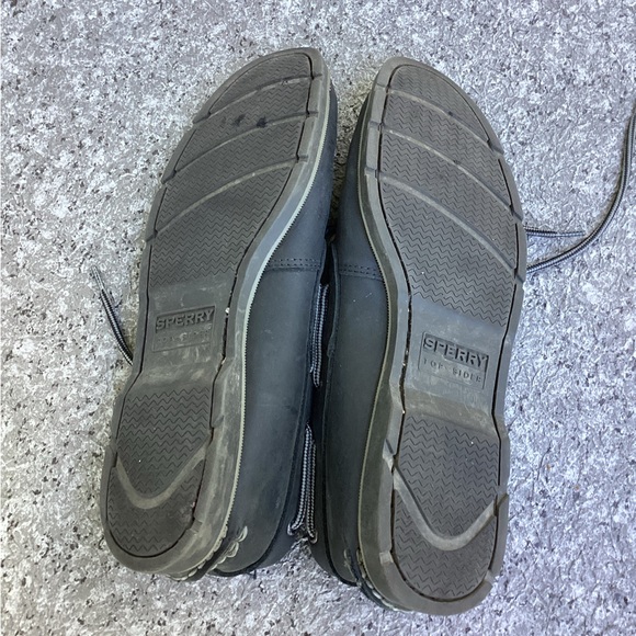 Mens original Sperry leather Topsiders, charcoal grey 10.5 - Picture 4 of 4